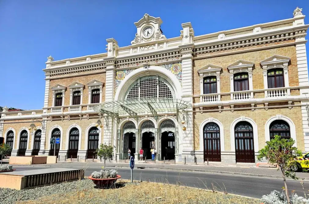 Modernist facade of Cartagena railway station